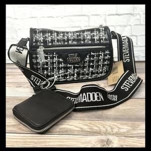 Steve Madden Black Multi Bnellie Tweed Crossbody